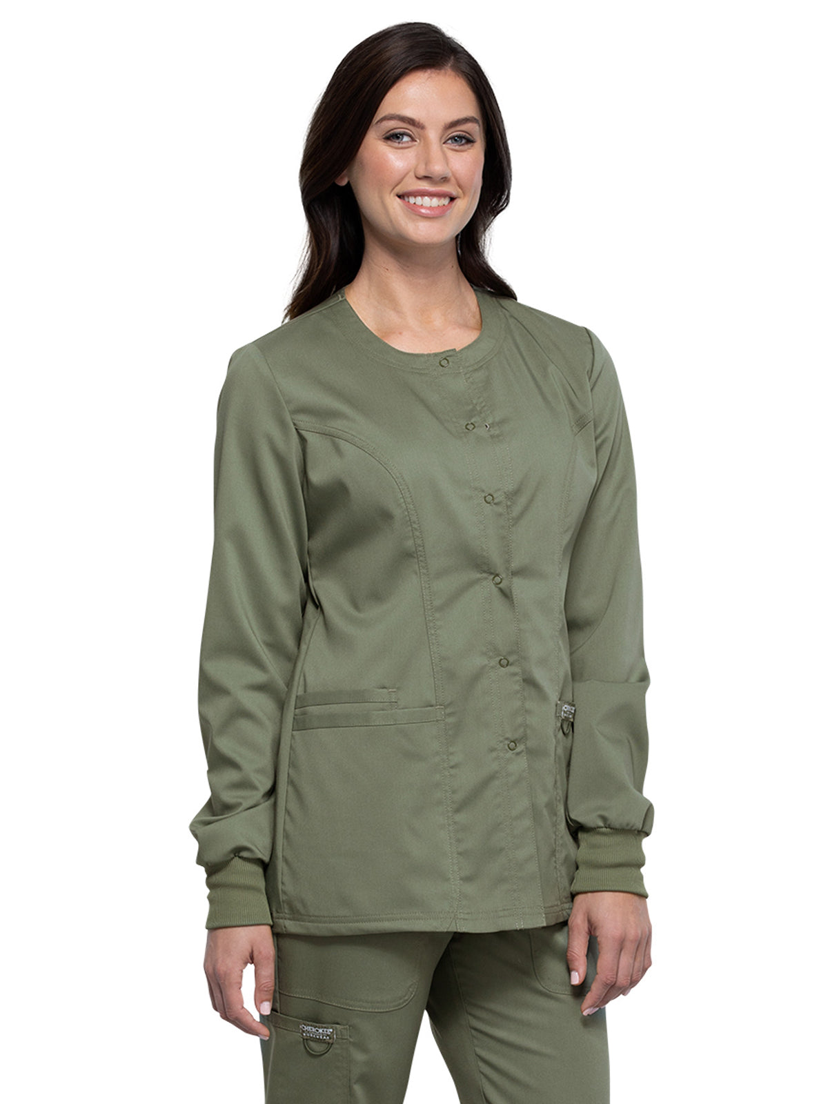 Women's 3-Pocket Snap Front Scrub Jacket