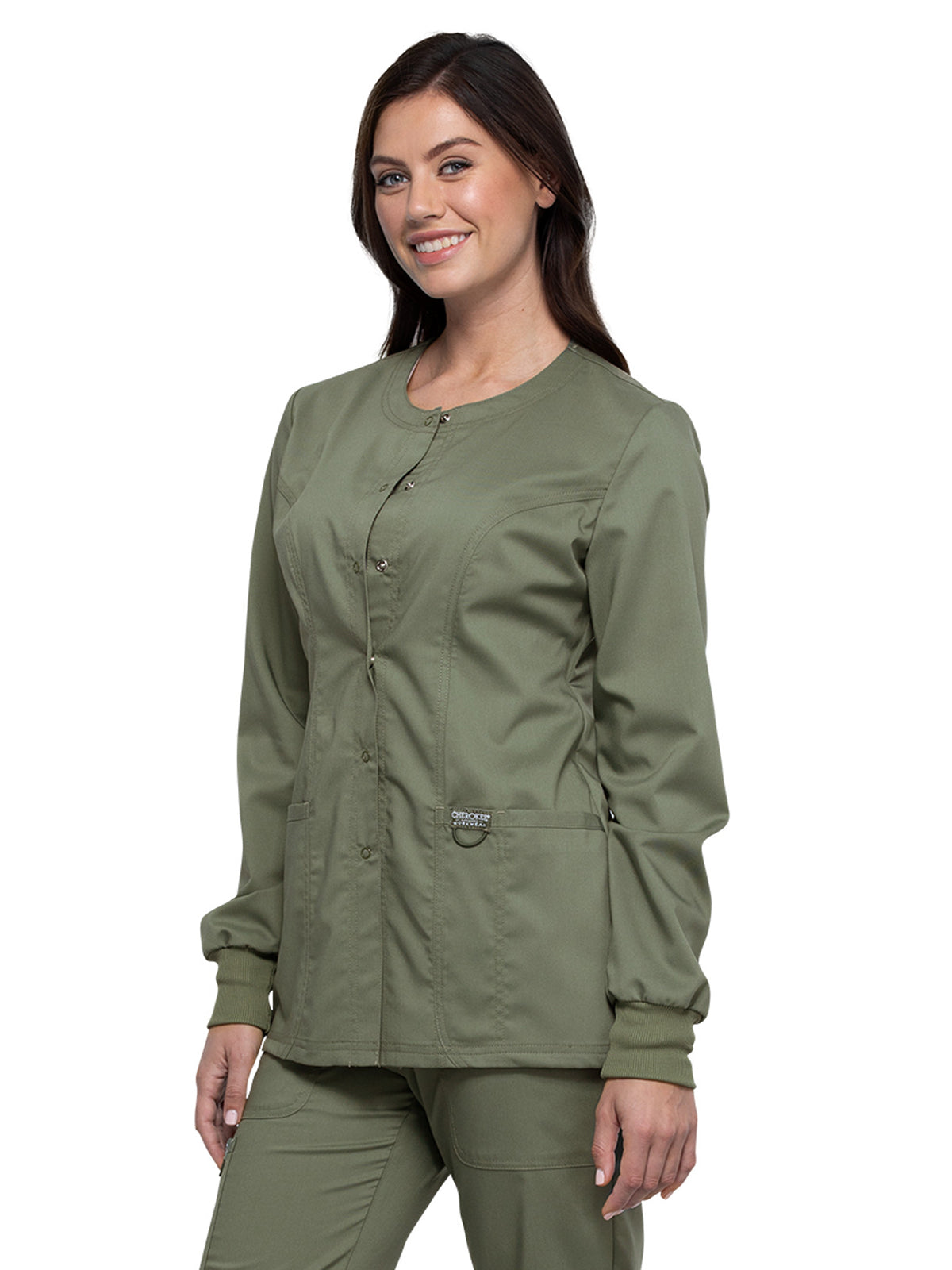 Women's 3-Pocket Snap Front Scrub Jacket