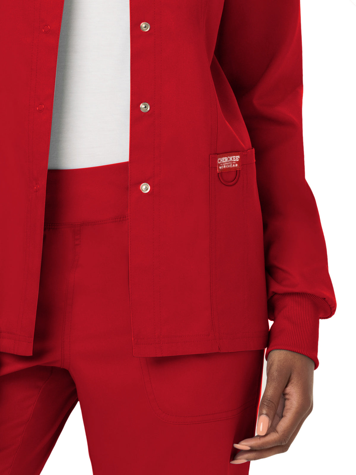 Women's 3-Pocket Snap Front Scrub Jacket