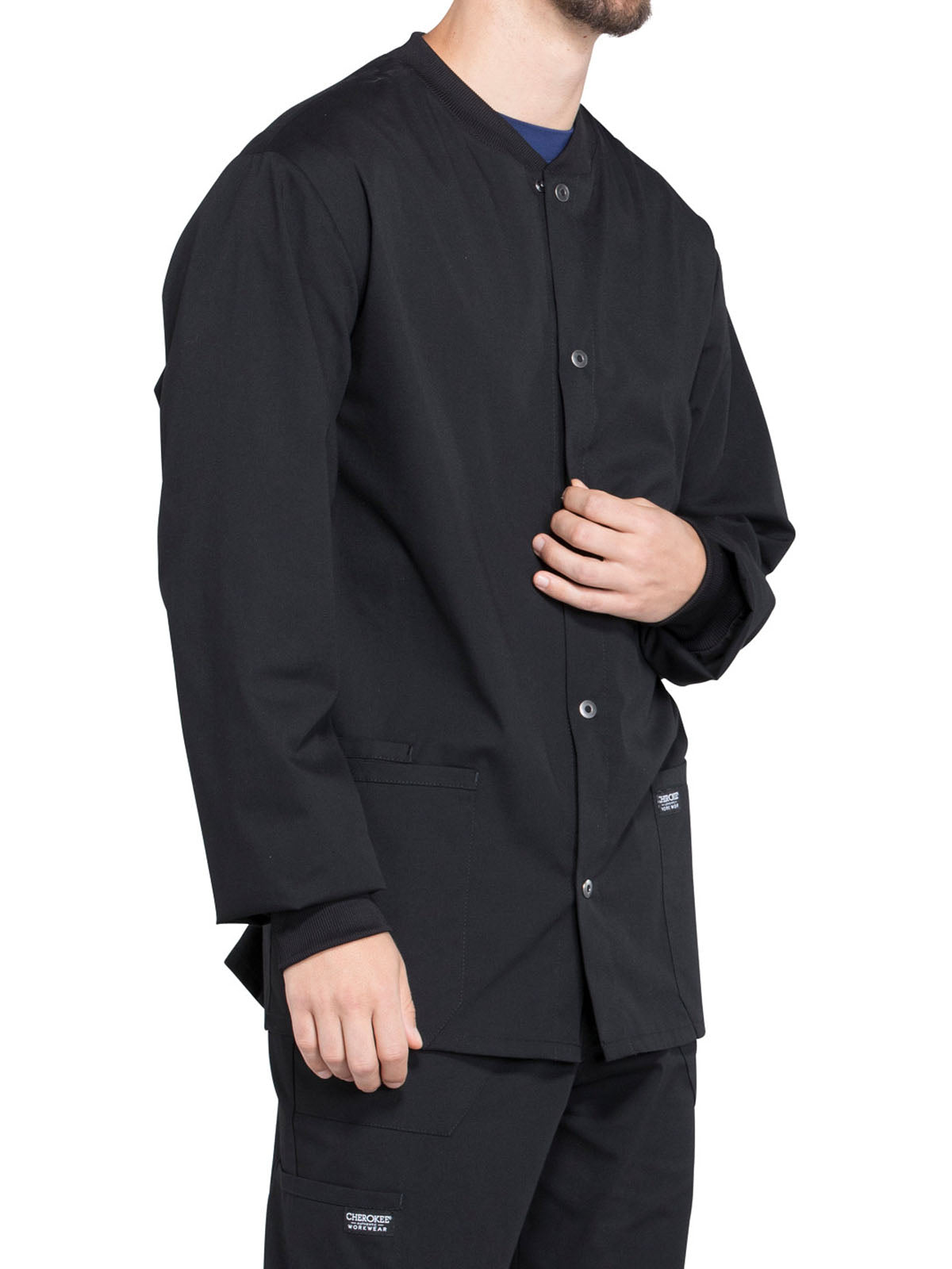 Men's 2-Pocket Snap Front Scrub Jacket