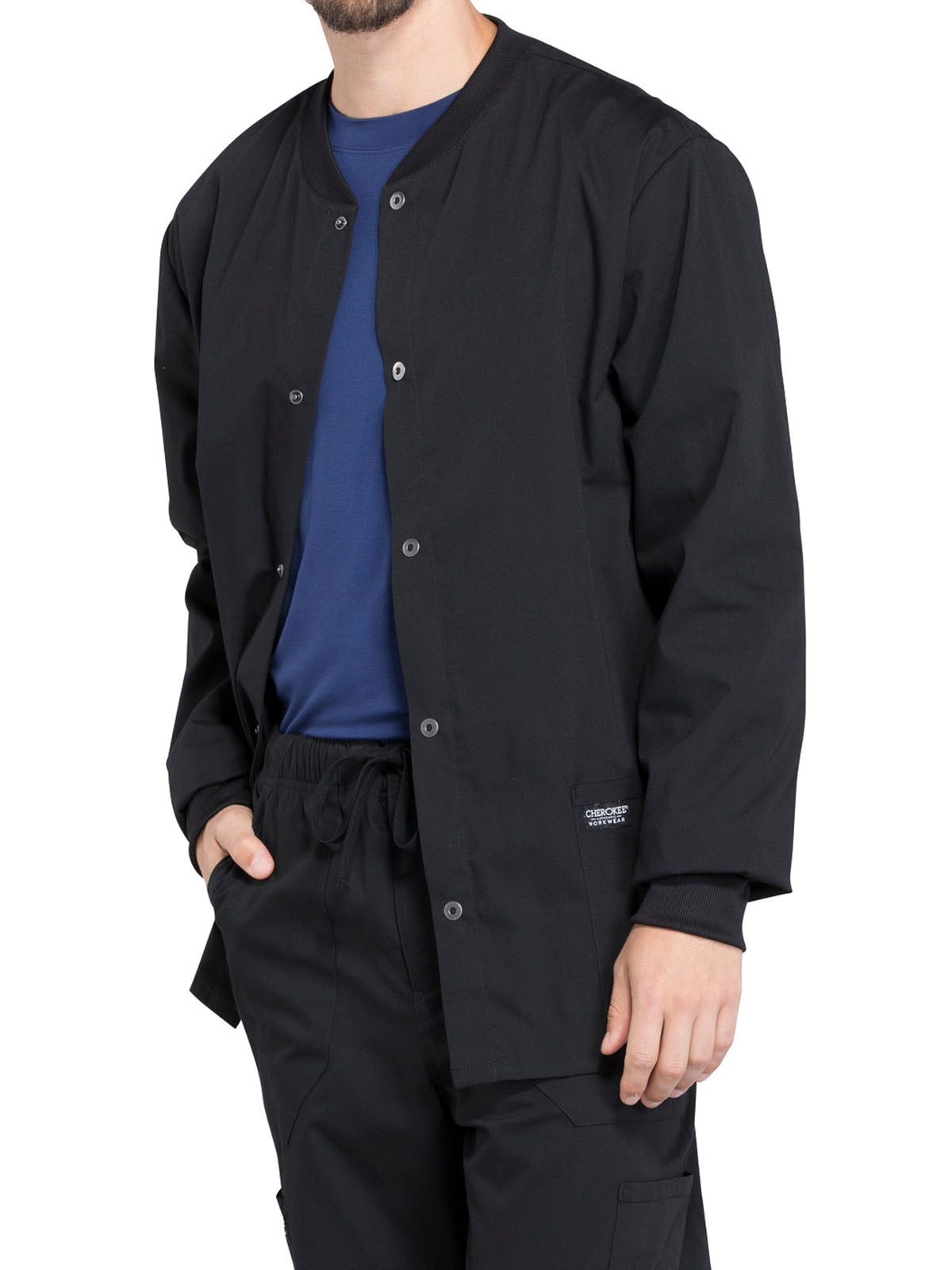 Men's 2-Pocket Snap Front Scrub Jacket