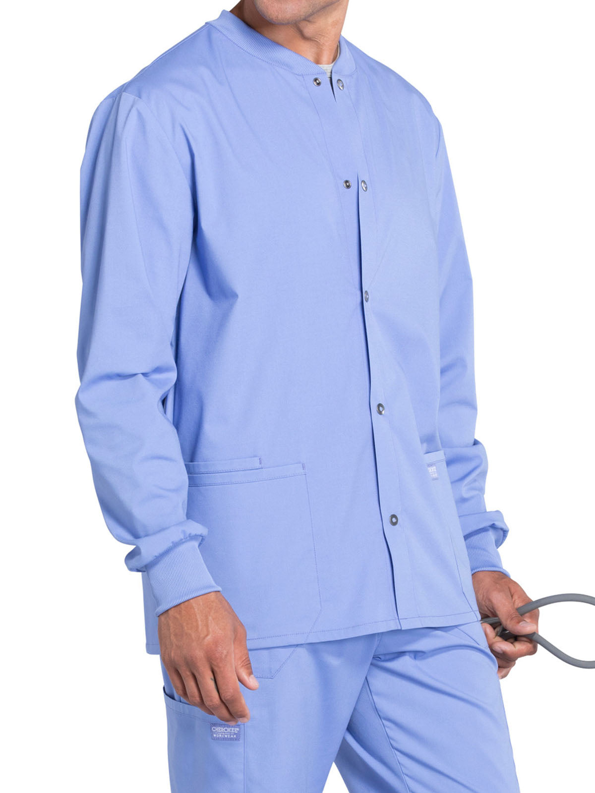 Men's 2-Pocket Snap Front Scrub Jacket