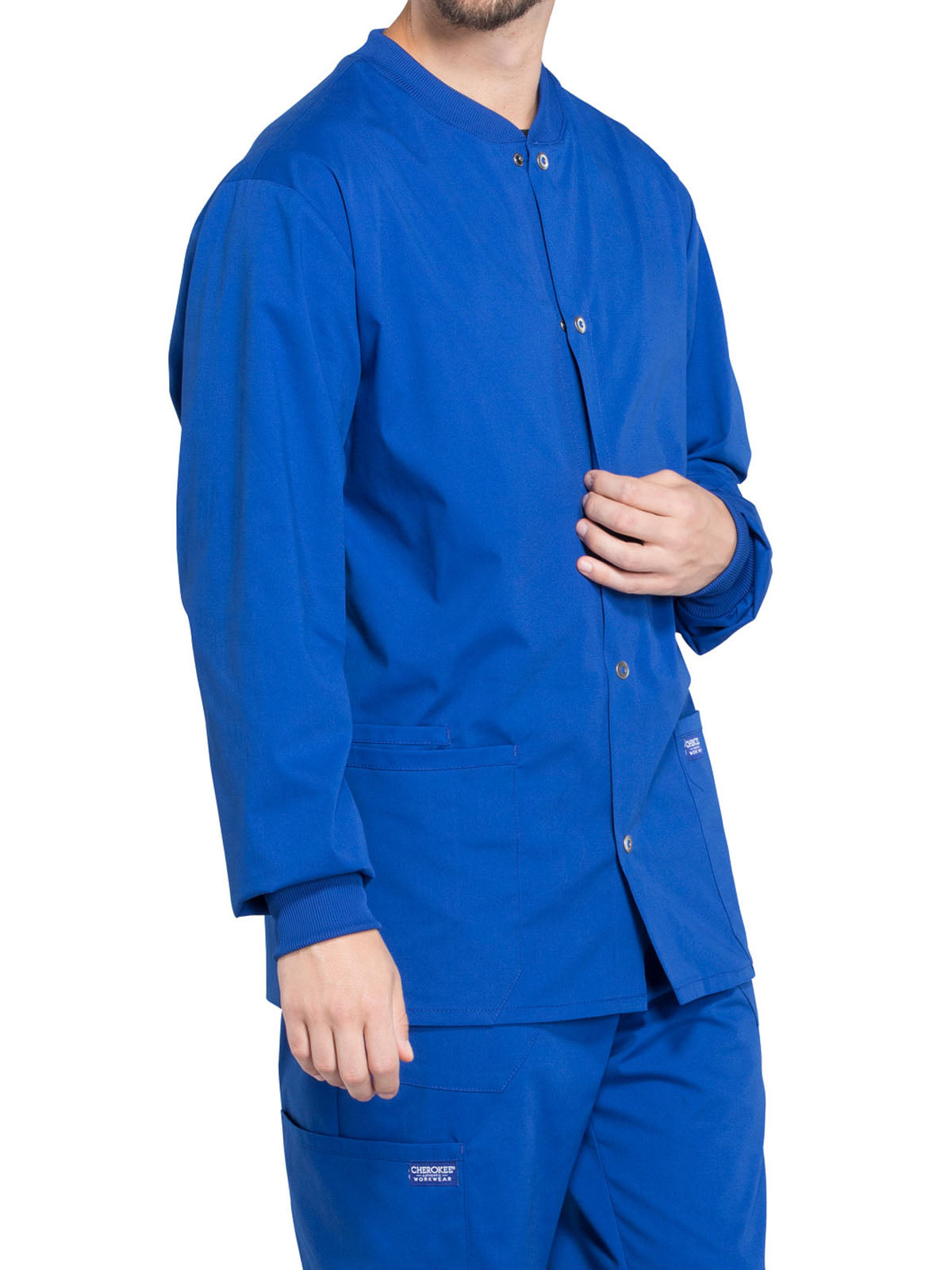 Men's 2-Pocket Snap Front Scrub Jacket