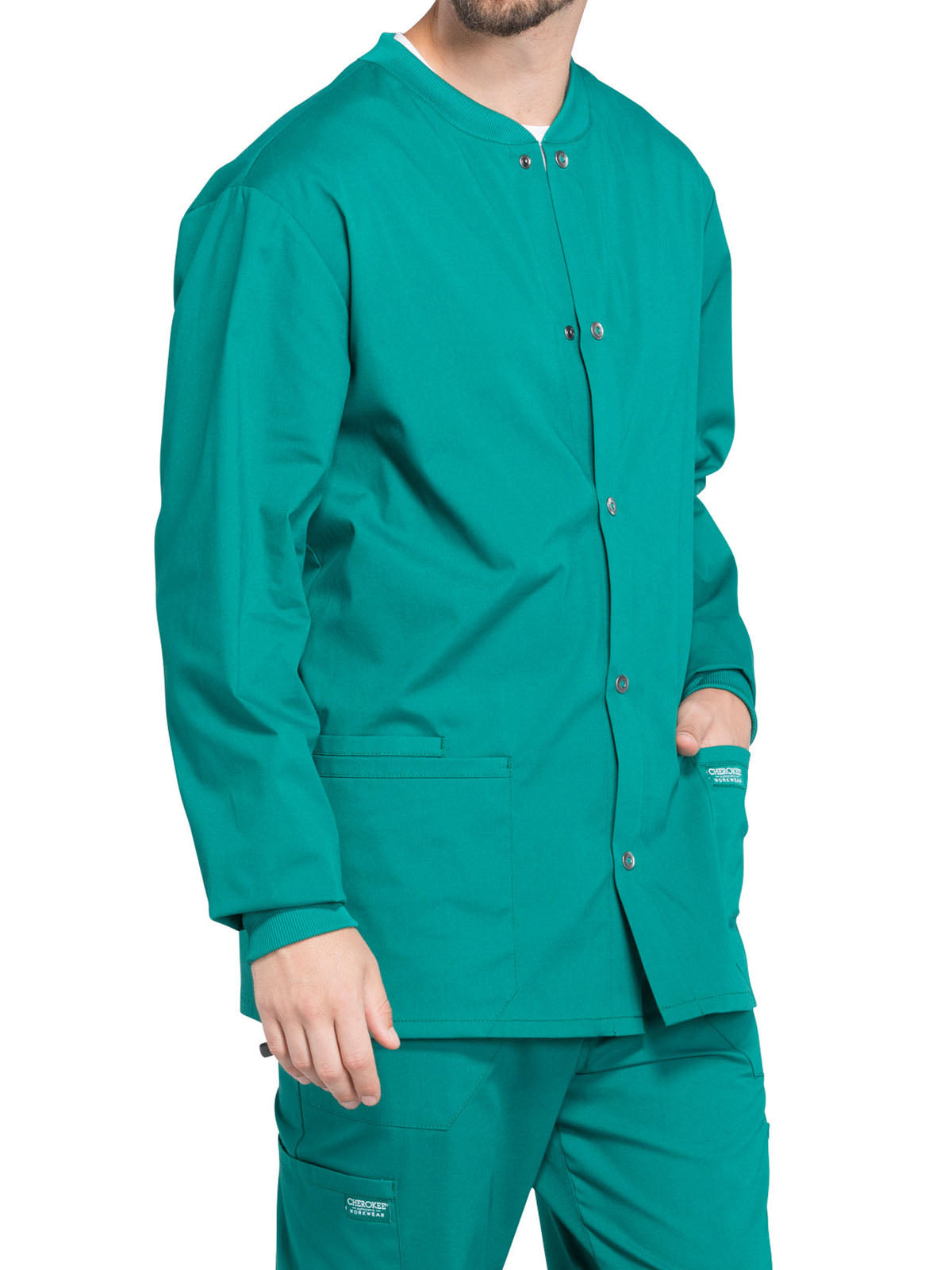 Men's 2-Pocket Snap Front Scrub Jacket