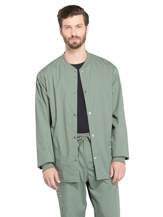 Men's 2-Pocket Snap Front Scrub Jacket