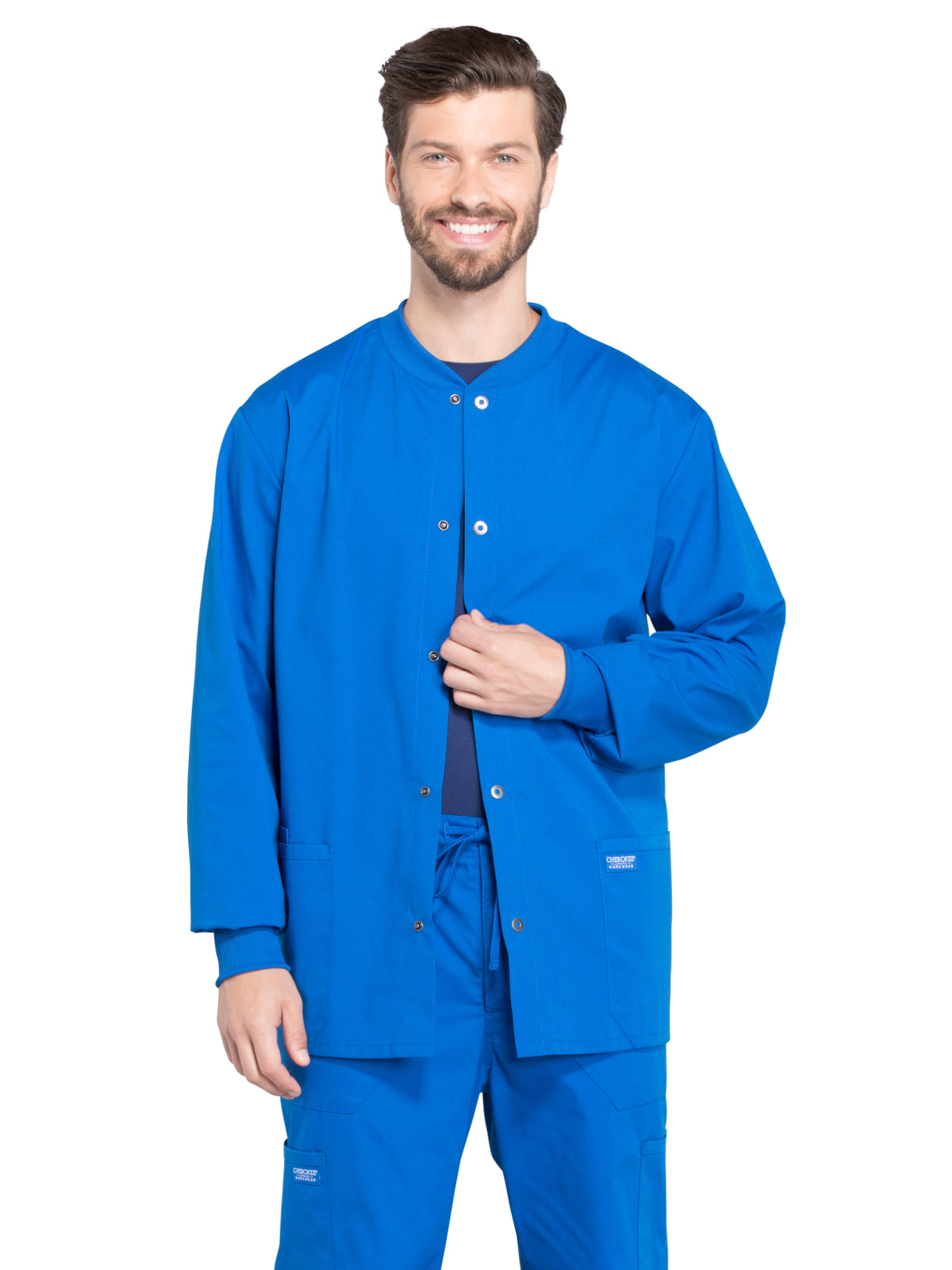 Men's 2-Pocket Snap Front Scrub Jacket