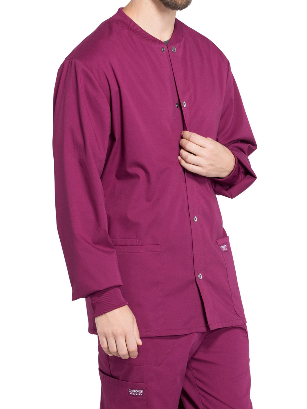 Men's 2-Pocket Snap Front Scrub Jacket