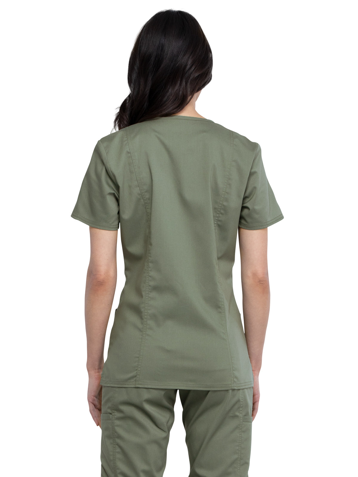 Women's 2-Pocket Mock Wrap Scrub Top