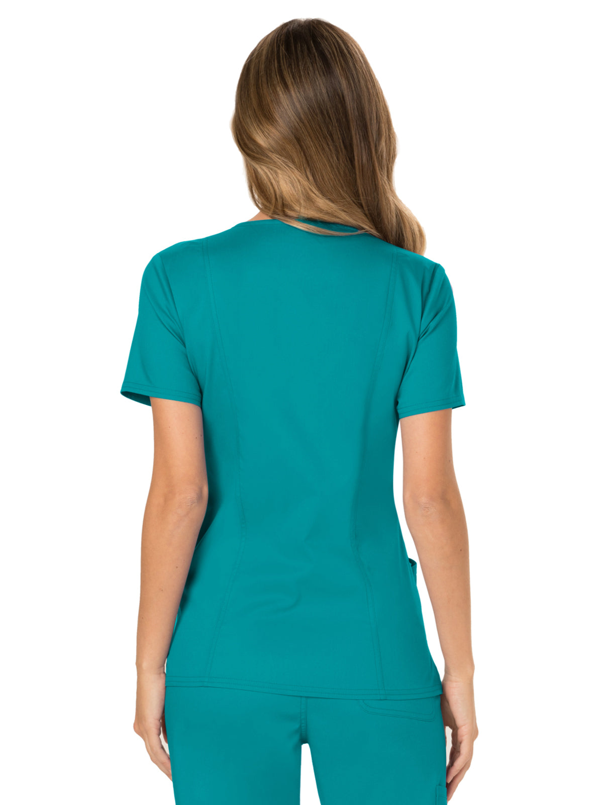 Women's 2-Pocket Mock Wrap Scrub Top