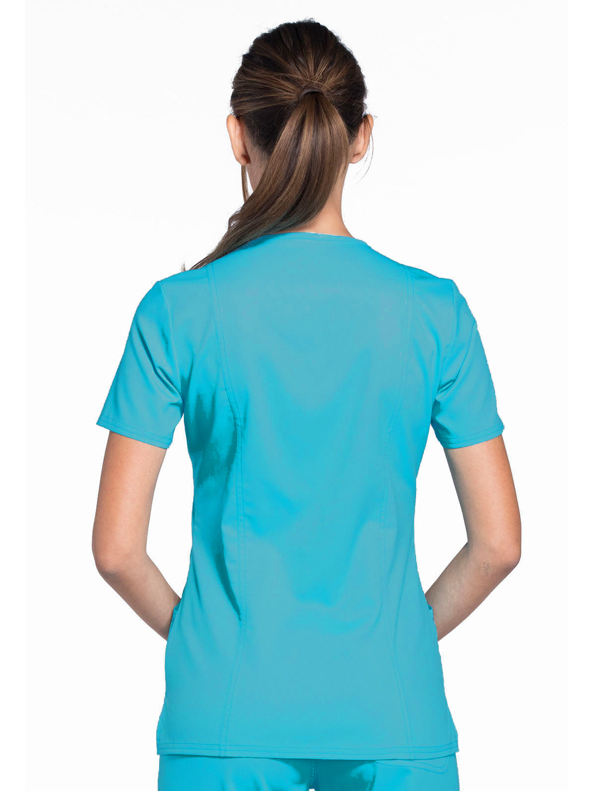 Women's 2-Pocket Mock Wrap Scrub Top