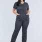 Women's 4-Pocket Snap Front V-Neck Scrub Top