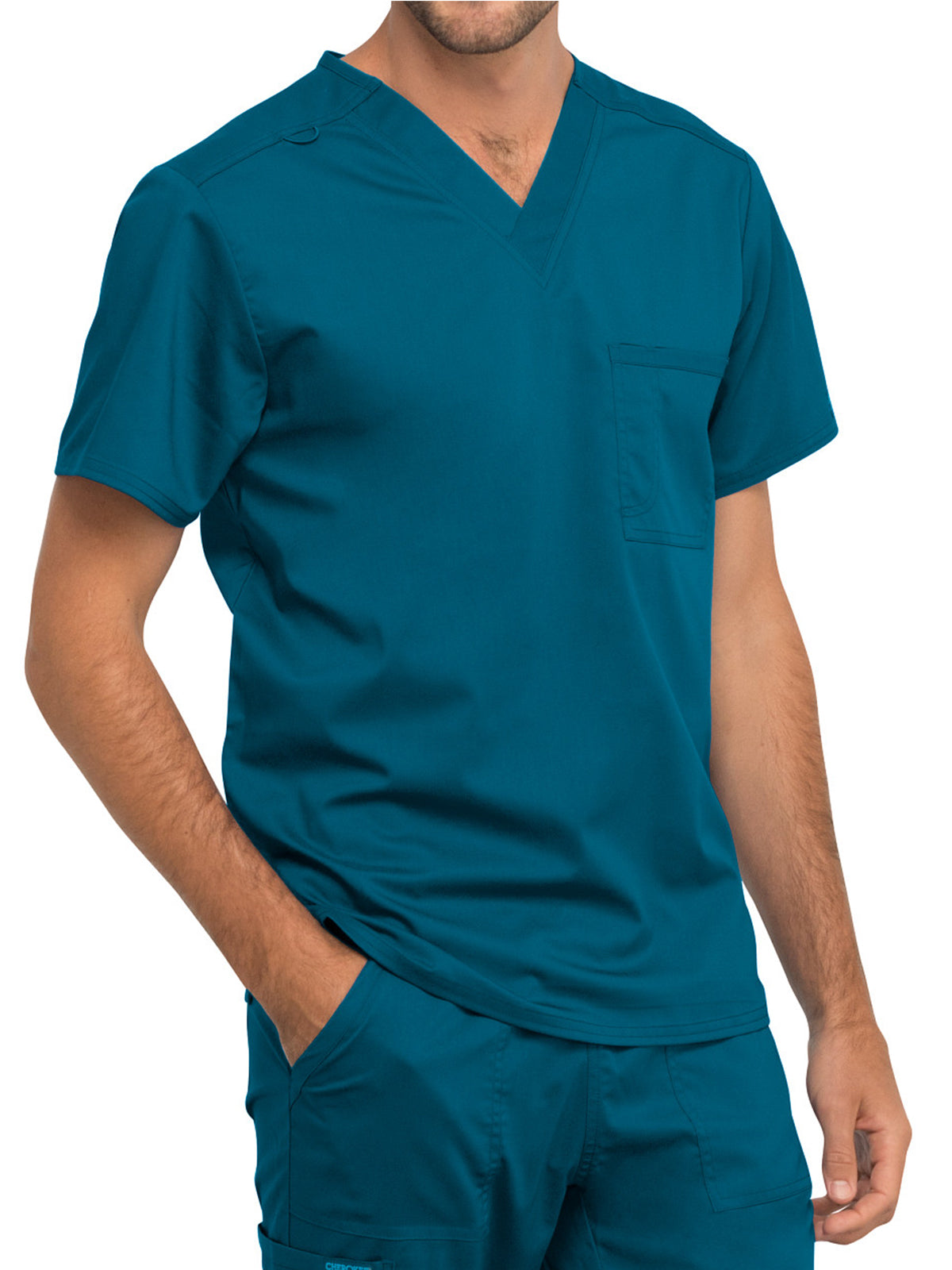 Unisex 1-Pocket Tuckable V-Neck Scrub Top