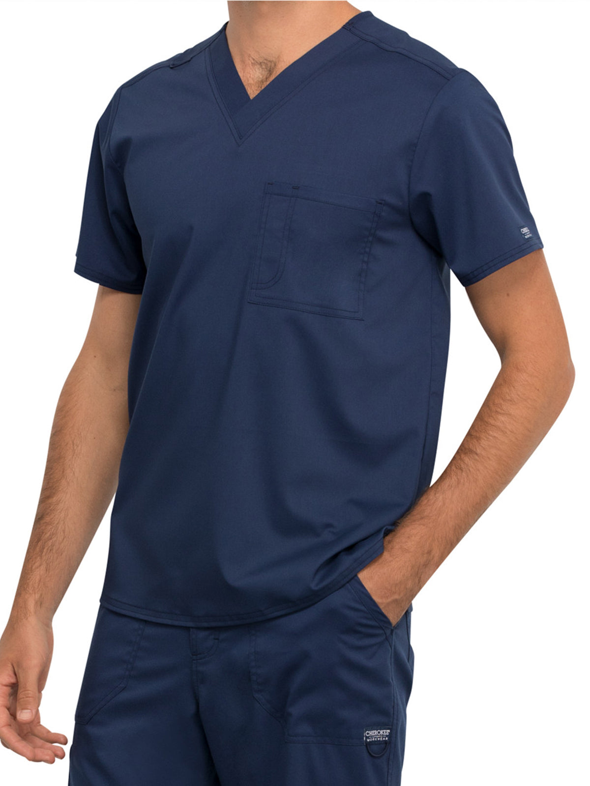 Unisex 1-Pocket Tuckable V-Neck Scrub Top