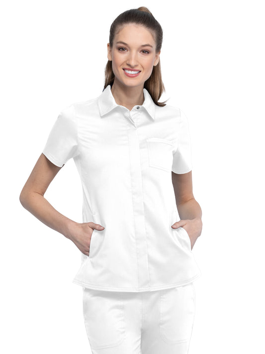 Women's 3-Pocket Hidden Snap Front Collar Shirt