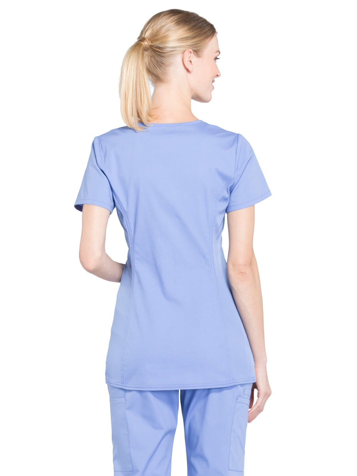 Women's 2-Pocket Maternity Mock Wrap Scrub Top