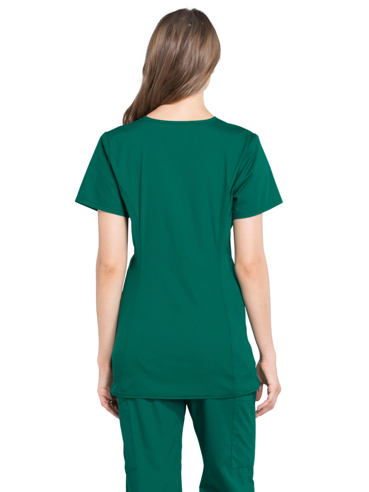 Women's 2-Pocket Maternity Mock Wrap Scrub Top