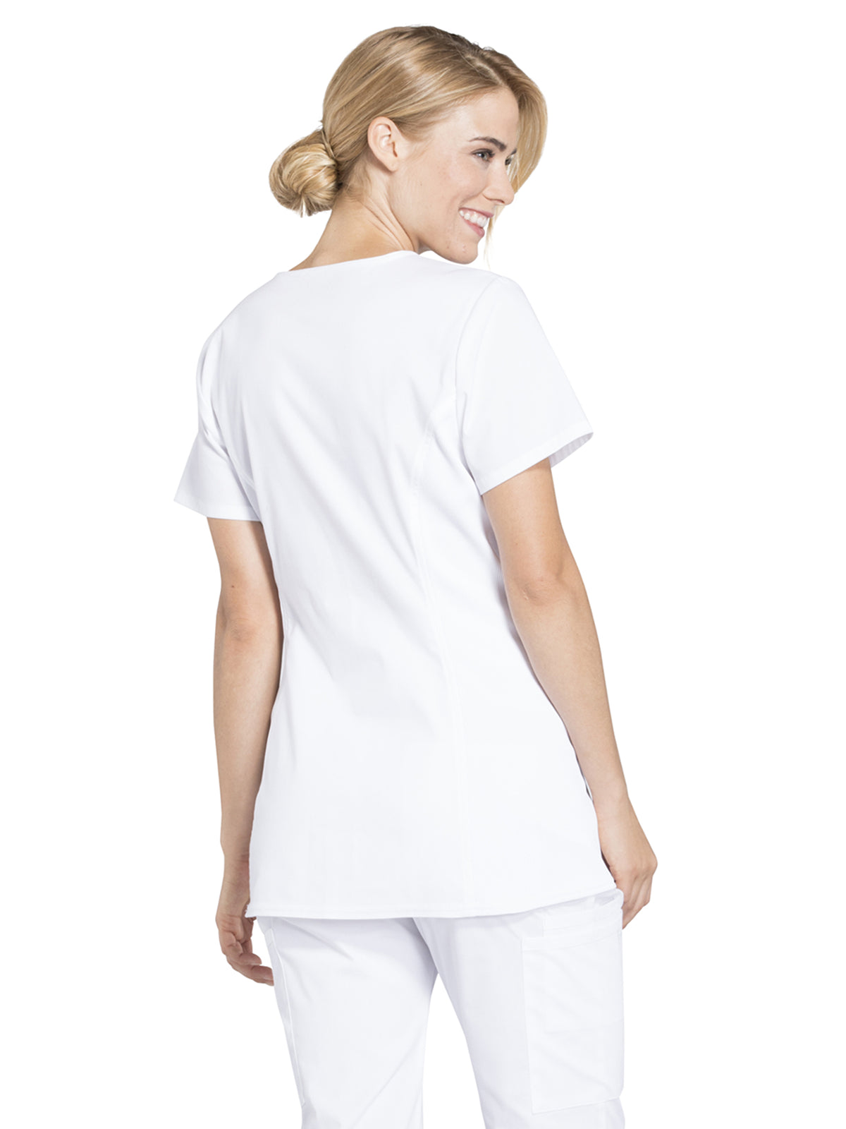 Women's 2-Pocket Maternity Mock Wrap Scrub Top