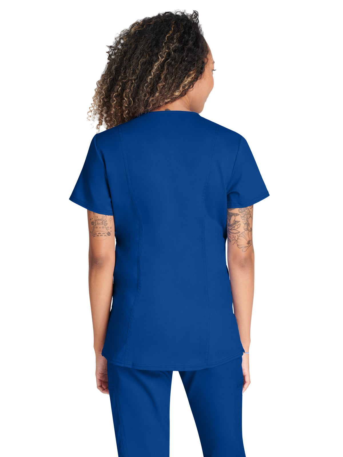 Women's 2-Pocket Maternity Mock Wrap Scrub Top