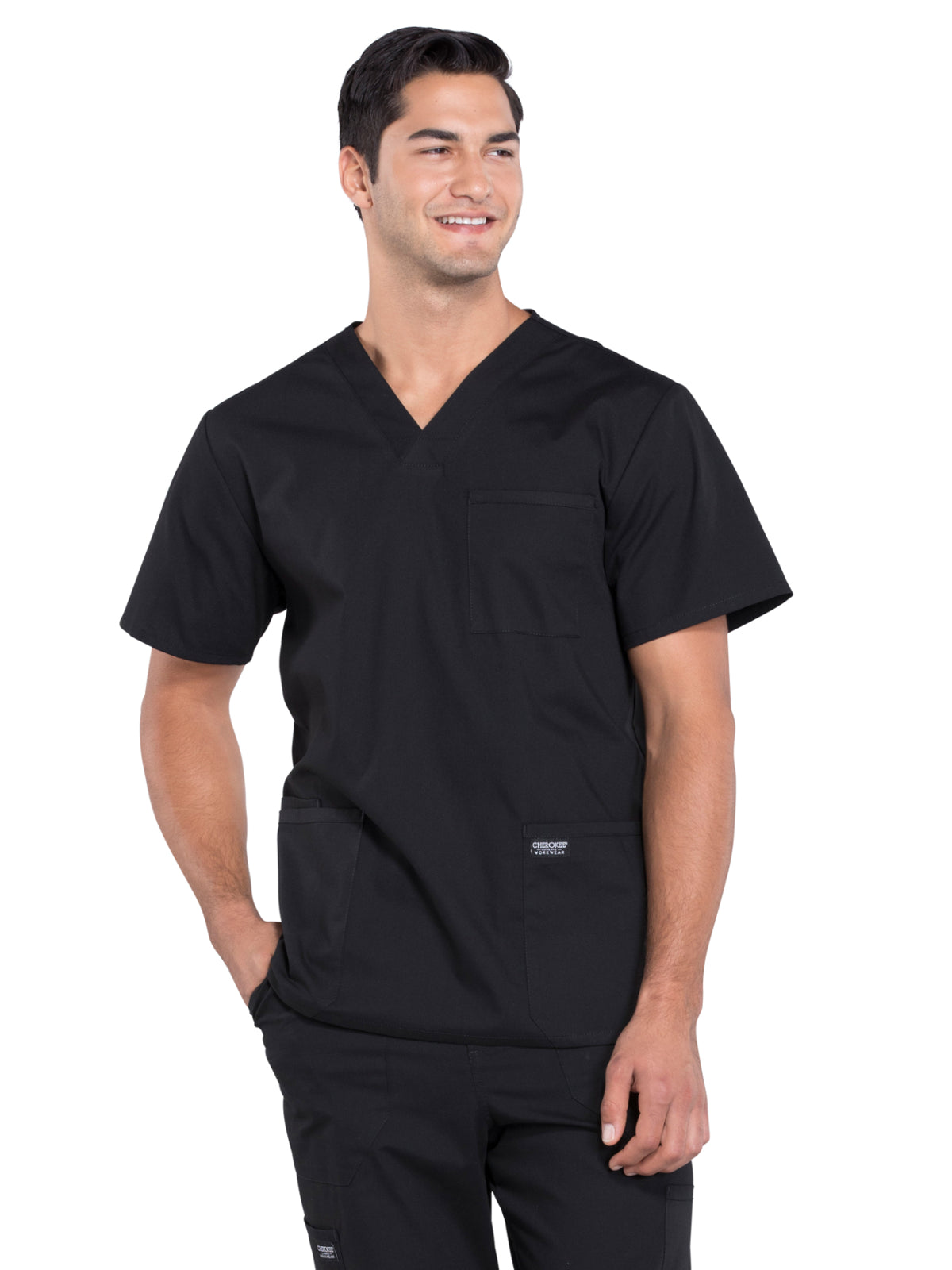 Men's 4-Pocket V-Neck Scrub Top