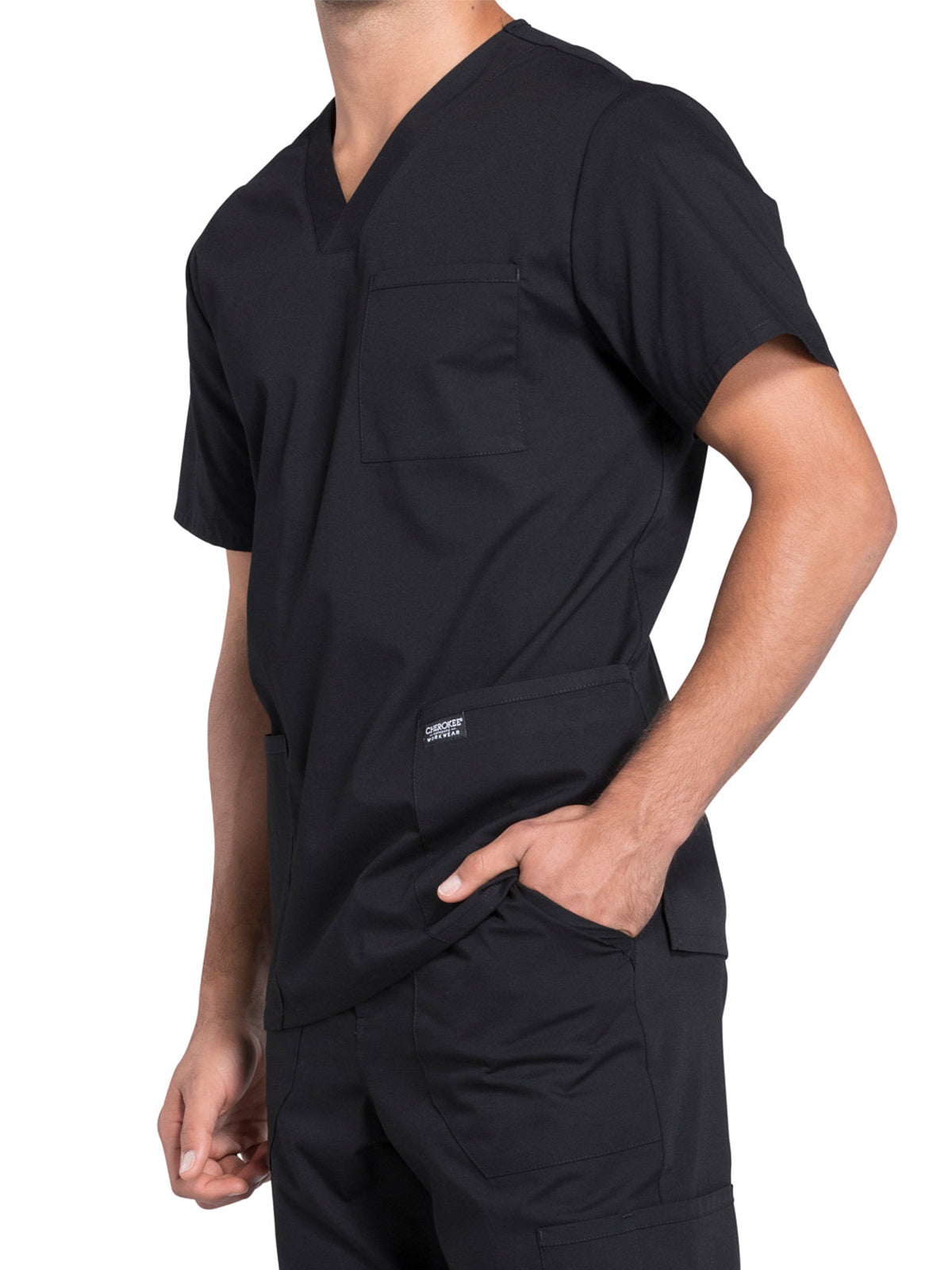 Men's 4-Pocket V-Neck Scrub Top