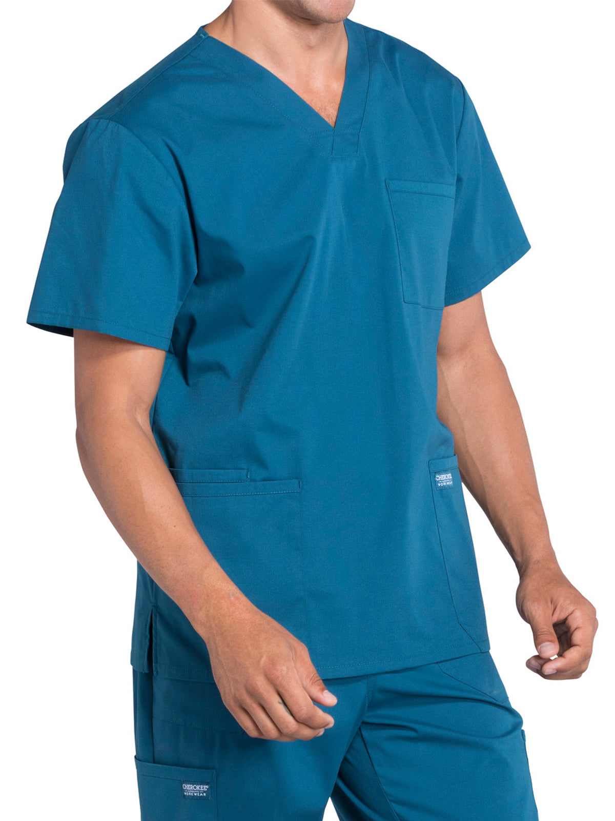 Men's 4-Pocket V-Neck Scrub Top