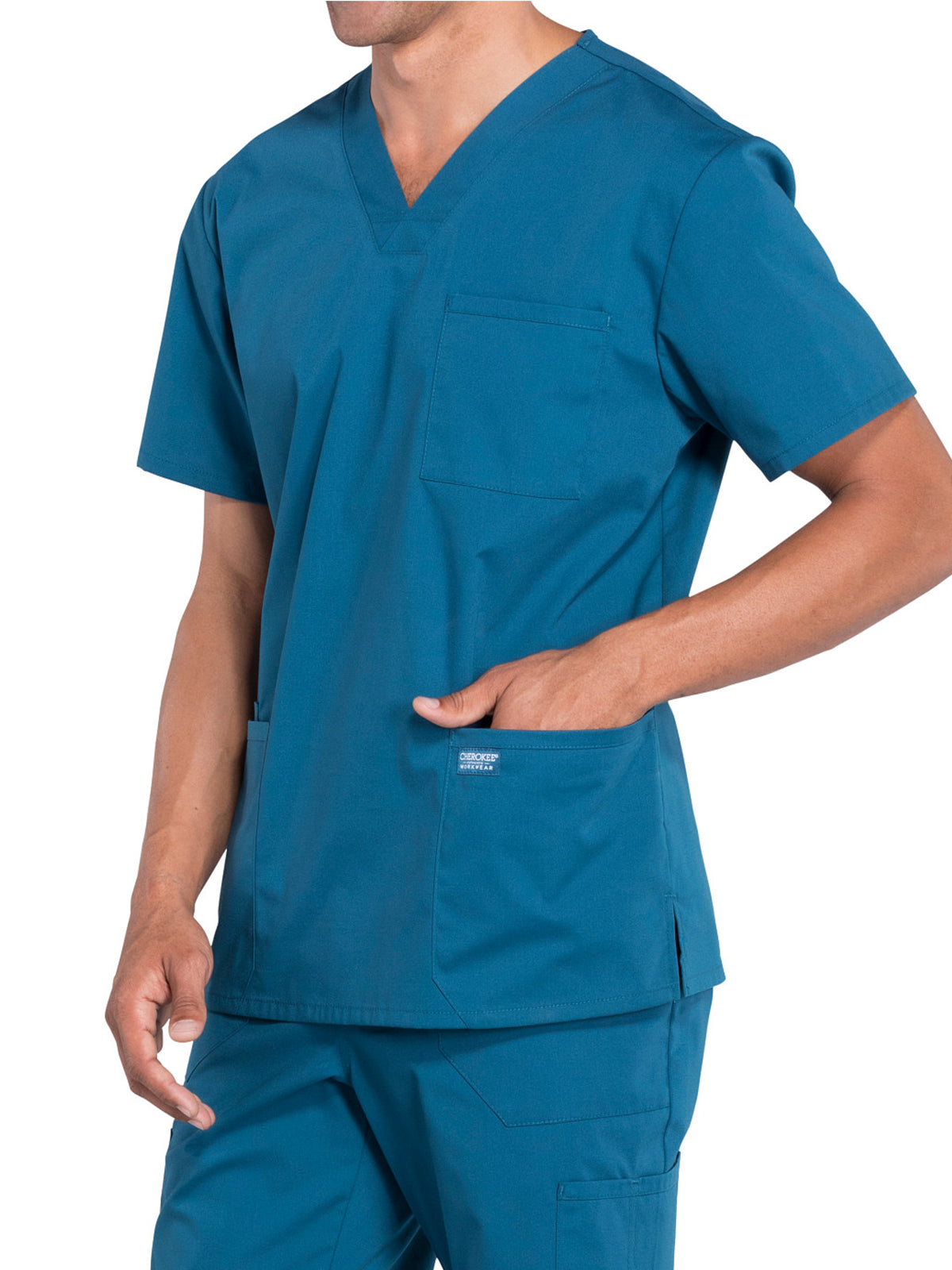 Men's 4-Pocket V-Neck Scrub Top