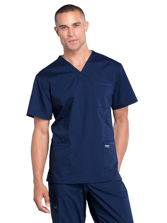 Men's 4-Pocket V-Neck Scrub Top