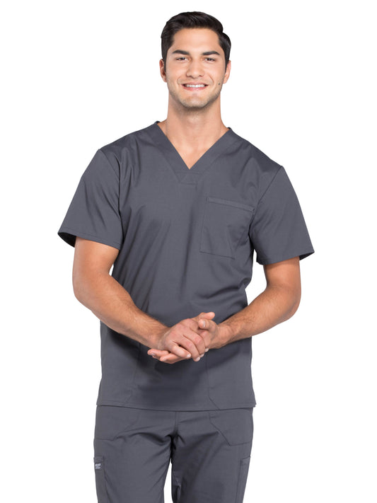 Men's 4-Pocket V-Neck Scrub Top