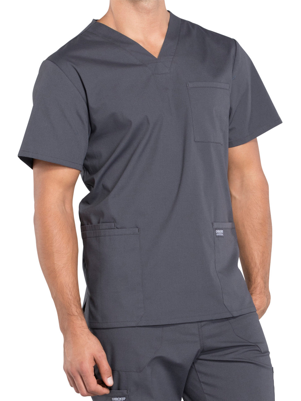 Men's 4-Pocket V-Neck Scrub Top