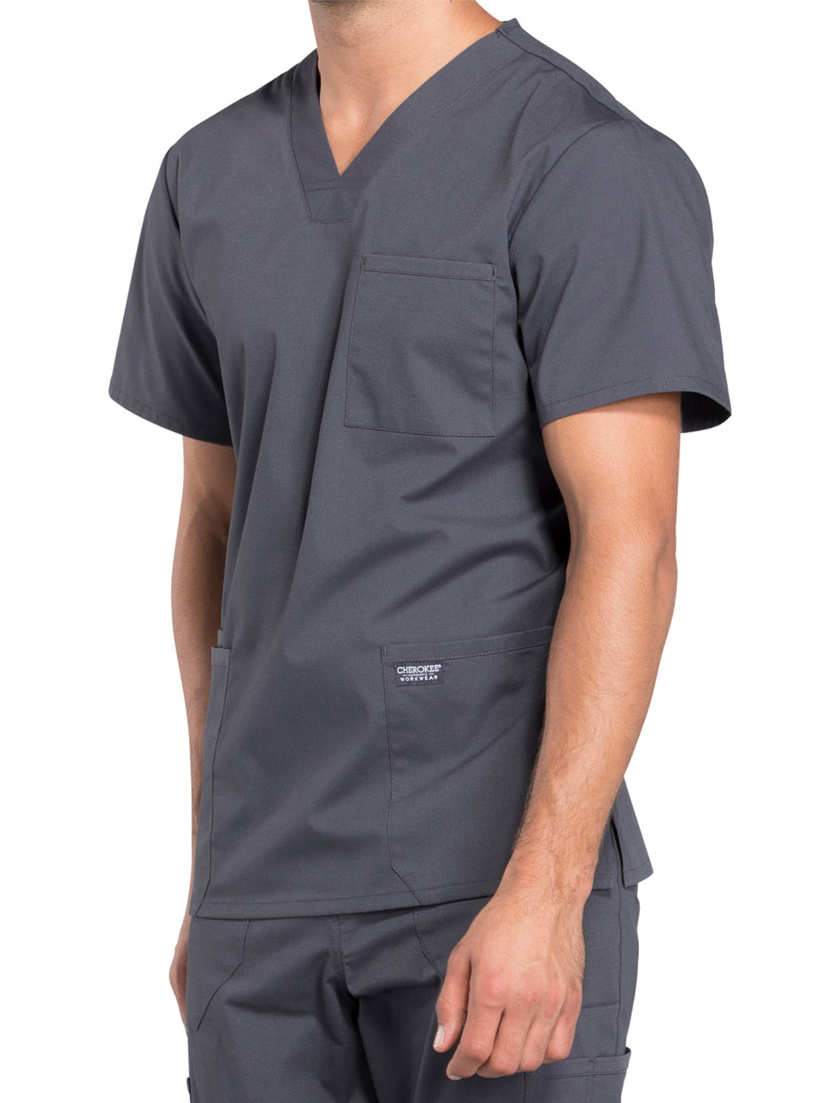 Men's 4-Pocket V-Neck Scrub Top