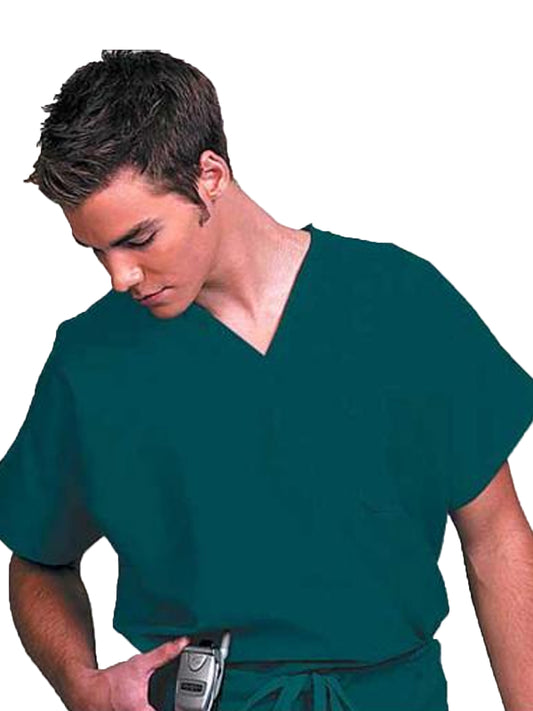 Unisex 1-Pocket Scrub Top in Fir Green