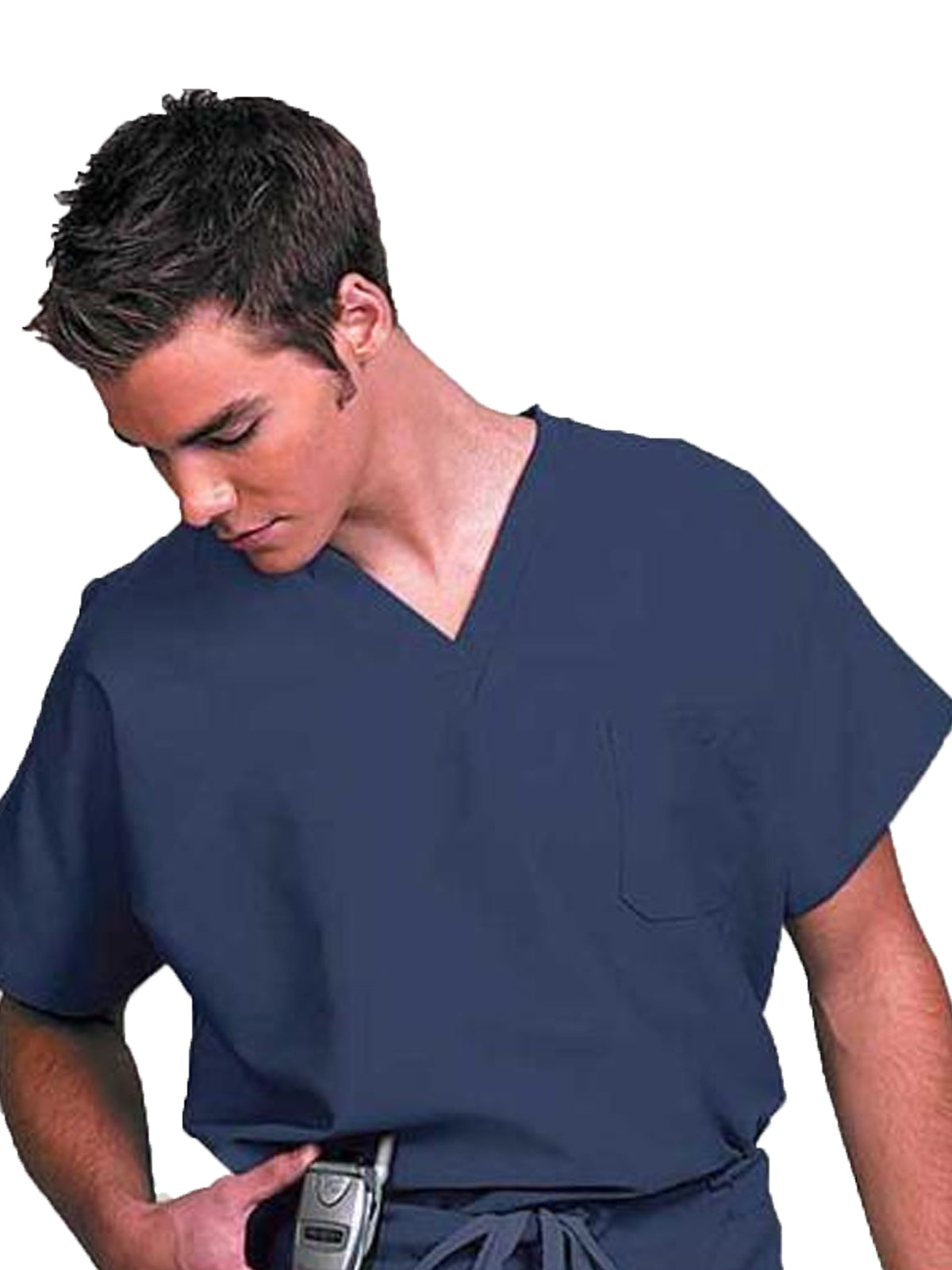 Unisex 1-Pocket Scrub Top in Navy