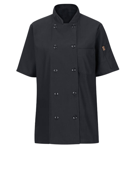 Women's Short Sleeve 28.5" Chef Coat with OilBlok + MIMIX™