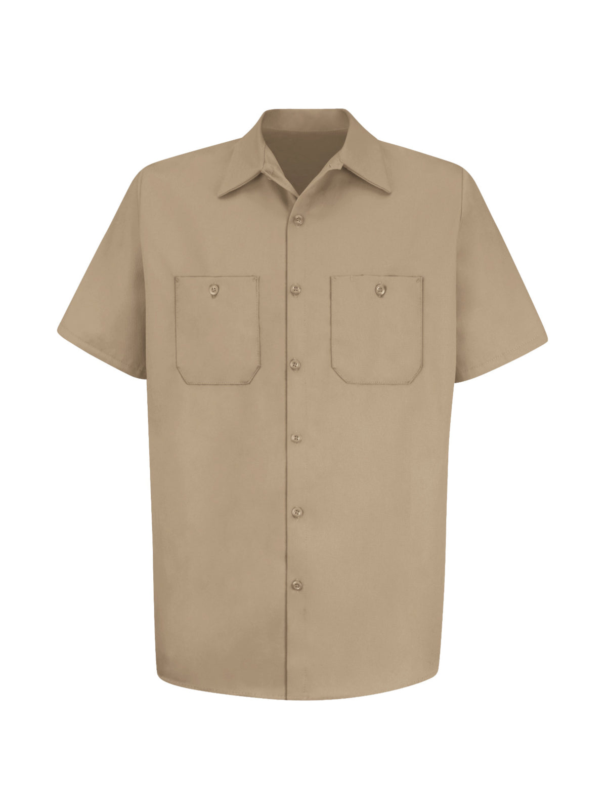 Men's Short Sleeve Wrinkle-Resistant Cotton Work Shirt