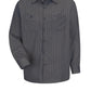 Men's Long Sleeve Industrial Striped Work Shirt