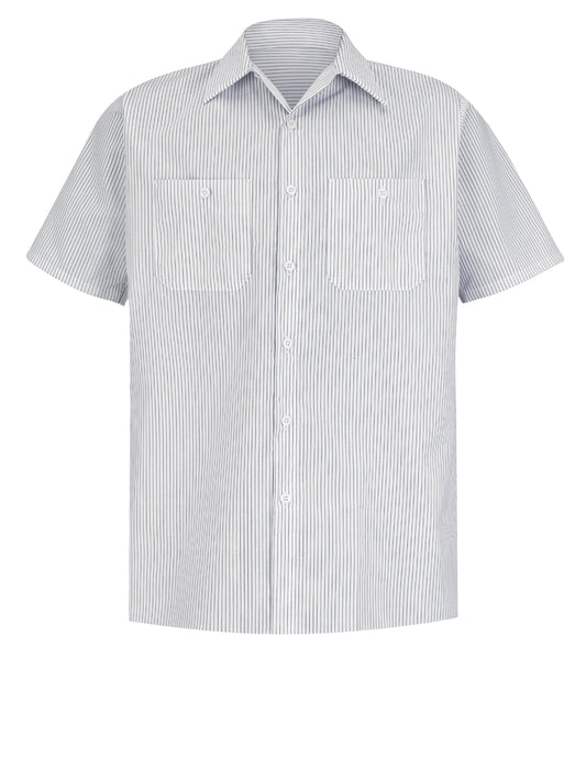 Men's Short Sleeve Striped Work Shirt