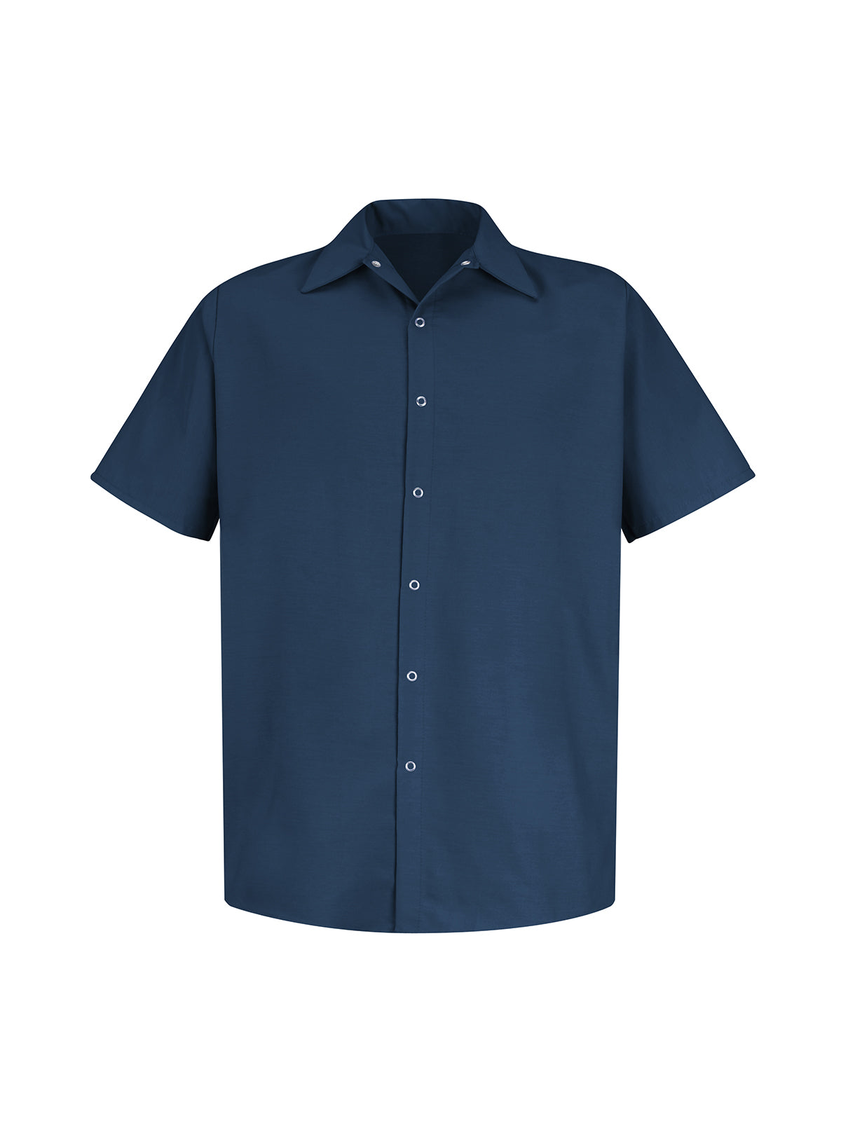 Men's Gripper-Front Short-Sleeve Pocketless Work Shirt