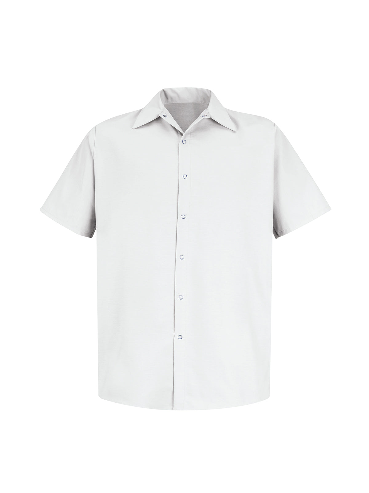 Men's Gripper-Front Short-Sleeve Pocketless Work Shirt