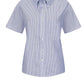 Women's Blu/Wh Str Drs Shirt 60/40 Oxf