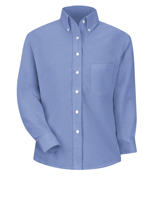 Women's Blu/Wh Str Drs Shirt 60/40 Oxf