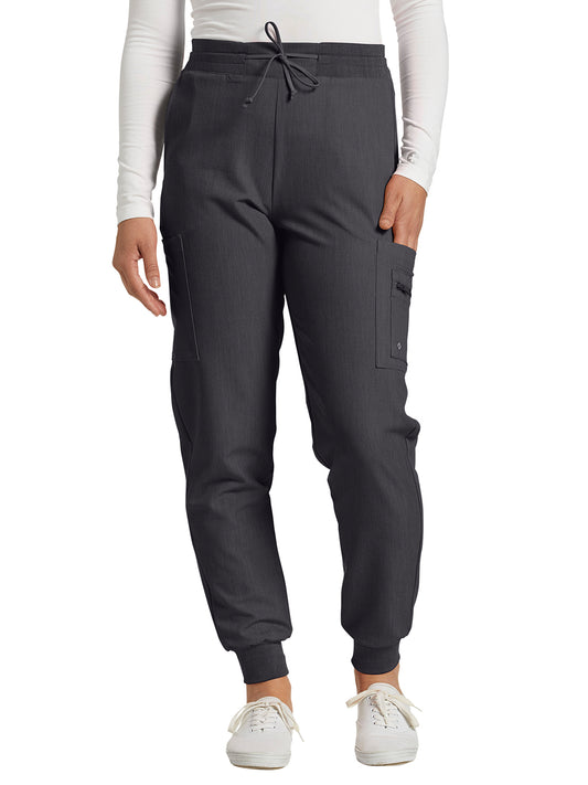 Women's 7-Pocket Mid-Rise Triple-Elastic Waist Jogger Scrub Pant