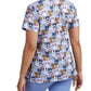 Women's 3-Pocket V-Neck Printed Scrub Top