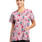 Women's 3-Pocket V-Neck Printed Scrub Top