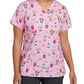 Women's 3-Pocket V-Neck Printed Scrub Top