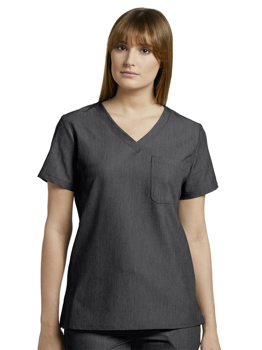 Women's 1-Pocket Tuckable V-Neck Scrub Top