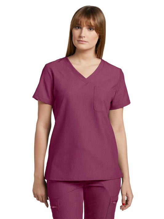 Women's 1-Pocket Tuckable V-Neck Scrub Top