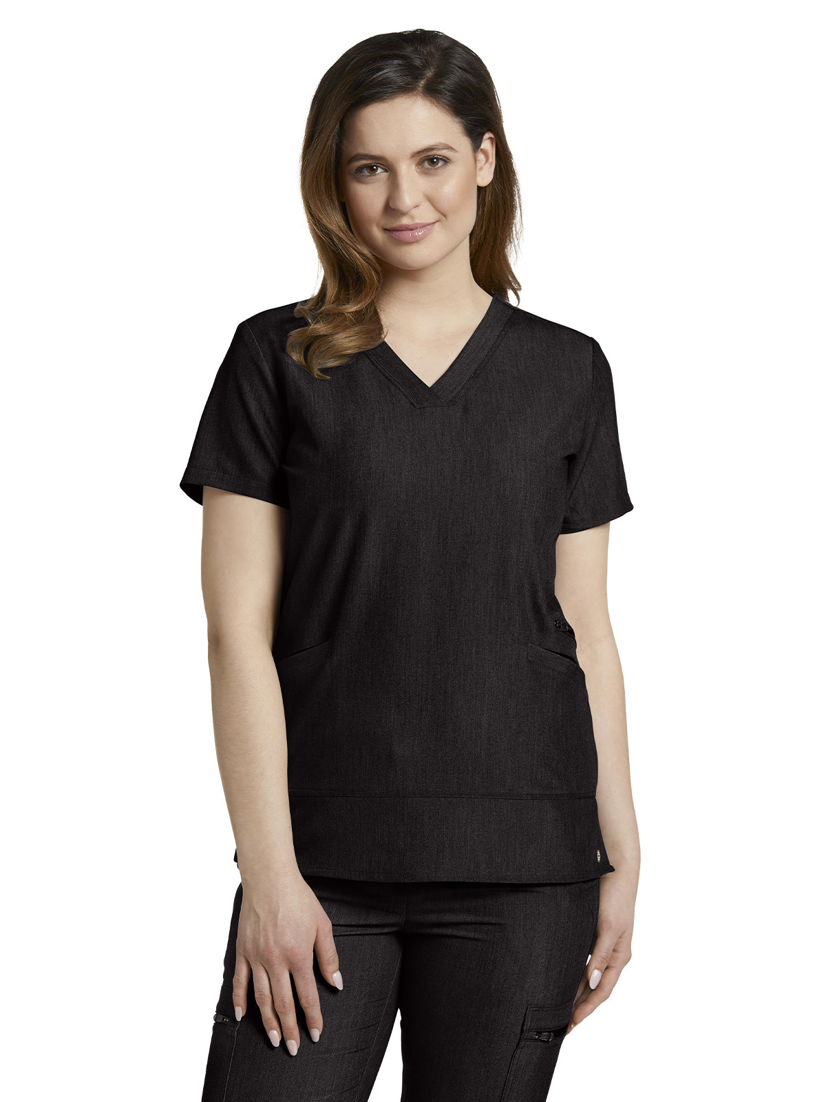 Women's 3-Pocket Stylized Seam V-Neck Scrub Top