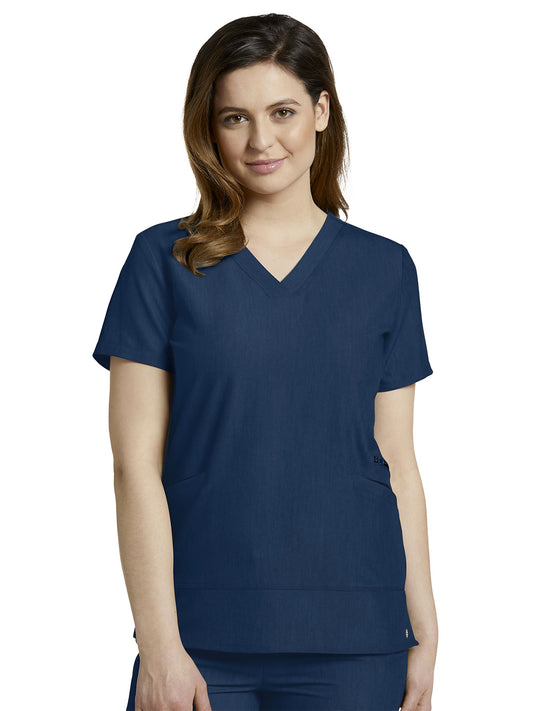 Women's 3-Pocket Stylized Seam V-Neck Scrub Top