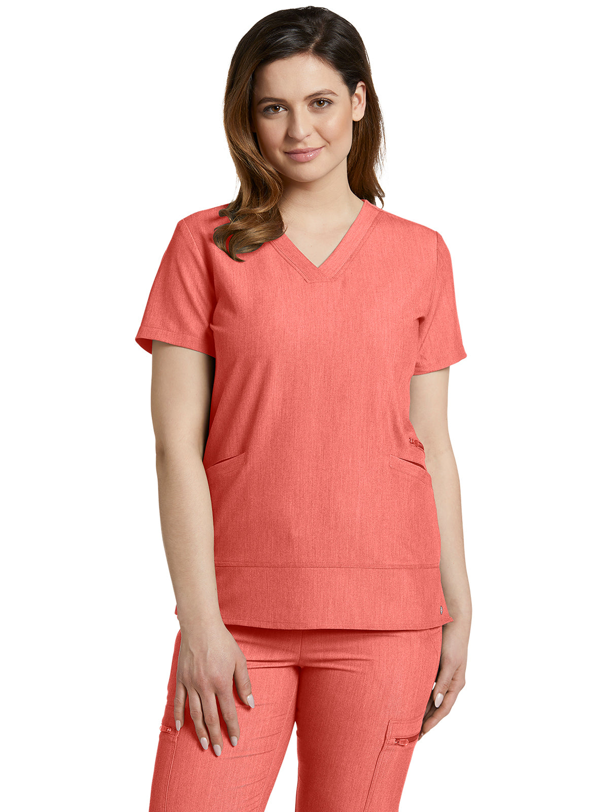 Women's 3-Pocket Stylized Seam V-Neck Scrub Top