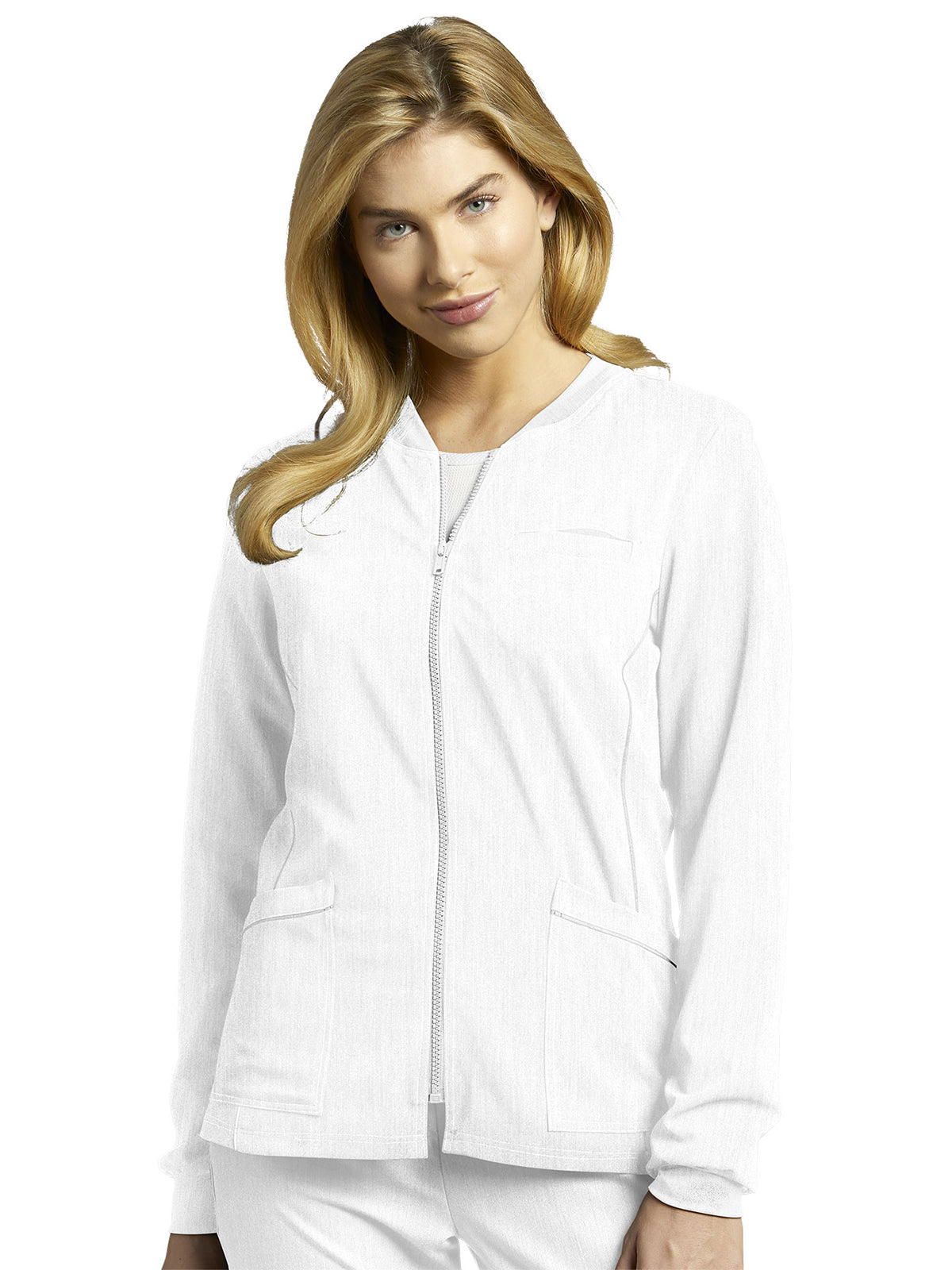 Women's 3-Pocket Crew Neck Warm-Up Scrub Jacket